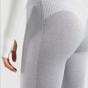 Gymshark Amplify Seamless Leggings Light Grey Marl